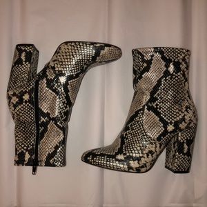 Faux Snake Skin Booties